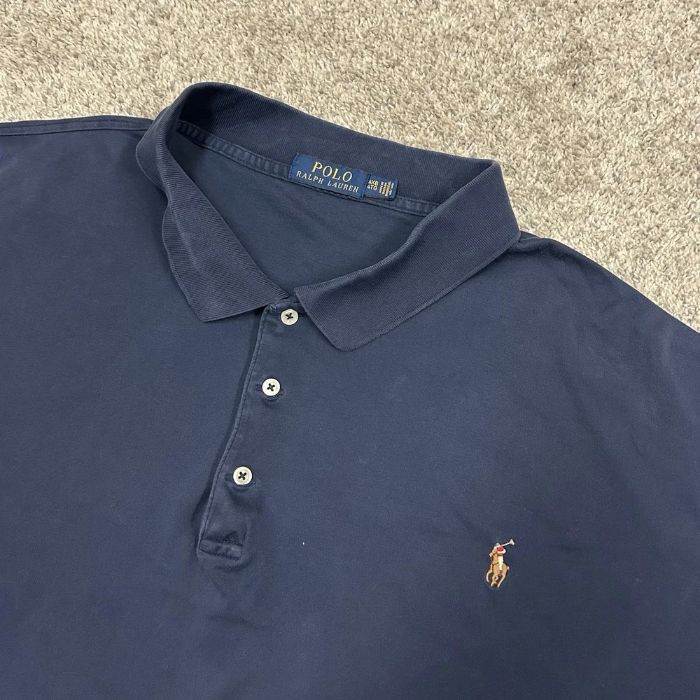 Polo Ralph Lauren Soft Cotton Polo Shirt Mens 4XB Big Blue Preppy Casual‎